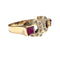 Bague 55.5 Bague en or, diamants et rubis de style Chevalier 58 Facettes Q52B