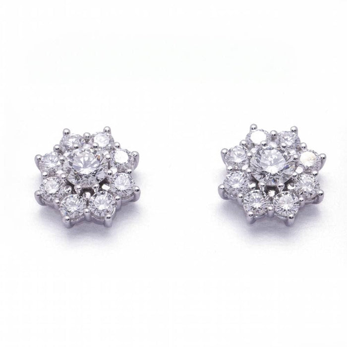 Boucles d'oreilles Boucles d'oreilles ROSETON en or blanc et diamants 58 Facettes D364209LF