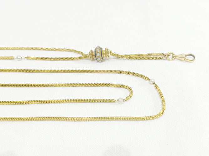 Collier Sautoir Or Et Perles 58 Facettes