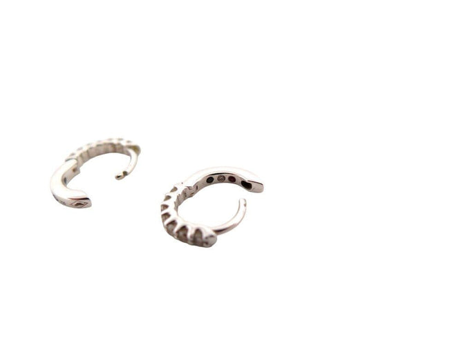 Boucles d'oreilles deux mono boucle d'oreille juliette j0485w 10mm en or blanc & diamants 58 Facettes 266850