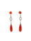 Boucles d'oreilles Boucles d'oreilles pendantes Art Deco corail rouge diamants taille rose 58 Facettes 1087.19
