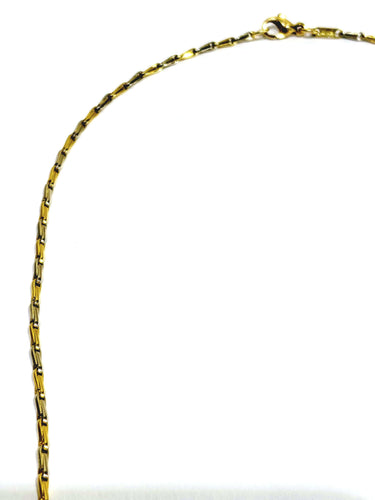 Collier Chaîne maille palmier en or jaune et blanc 18 carats 58 Facettes