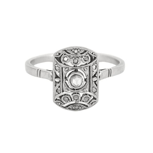 Bague 55 Bague en platine, or gris et diamants 58 Facettes EL004