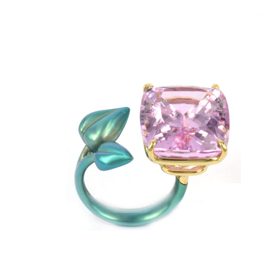 Bague 53 Bague titane et kunzite de 26,85 carats 58 Facettes 258820