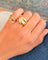 Bague 53 Bague double jonc bandeau en or jaune 18 carats et diamants 58 Facettes