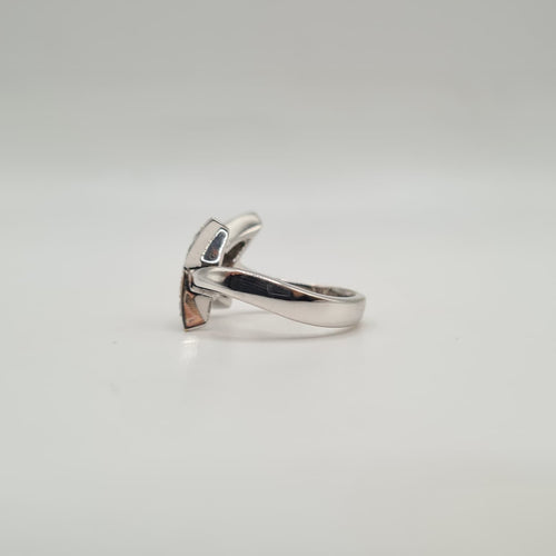 Bague 54 Bague étoile or blanc sertie de diamants 58 Facettes