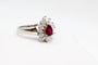 Bague 58 Bague or blanc rubis poire 58 Facettes 250019