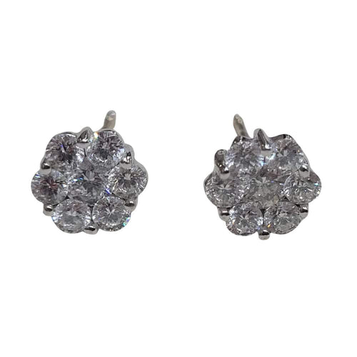 Boucles d'oreilles Pendientes de diamants en or blanc 18k 58 Facettes PE623