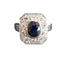 Bague 54.5 Bague saphir et diamants, monture or blanc 58 Facettes C23-10