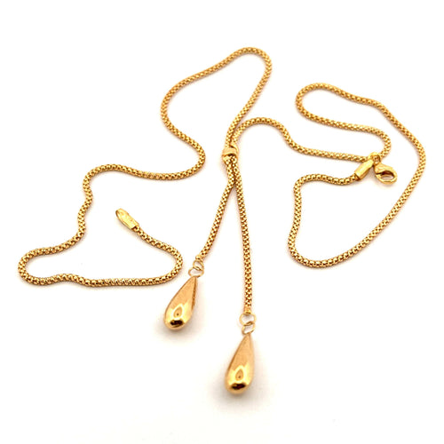 Collier Collier or jaune 2 motifs olives allongées 58 Facettes