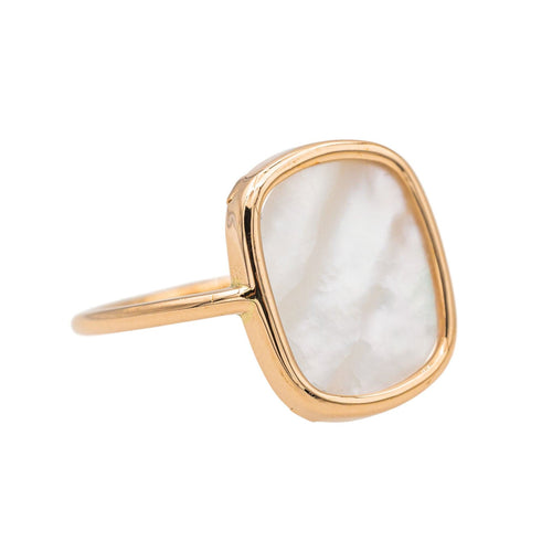 Bague 55 Ginette NY Bague White MOP antique ring Or rose Nacre 58 Facettes 3089109CN