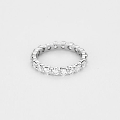 Bague 52,5 Alliance américaine  en or blanc et diamants 58 Facettes B250582