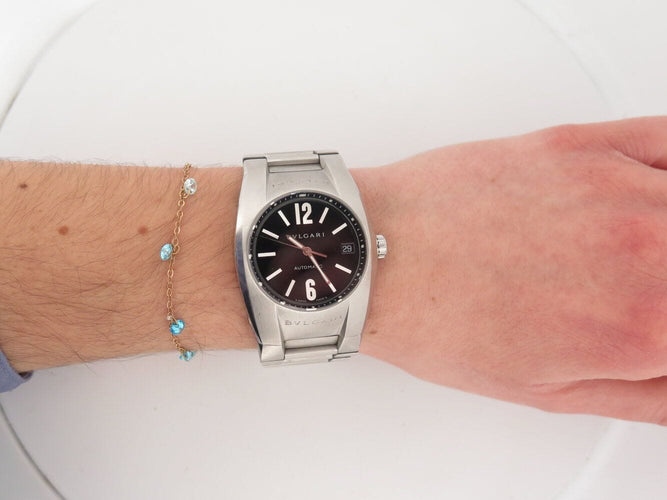 Montre montre BULGARI ergon eg35s 35 mm automatique acier brosse 58 Facettes 272370