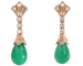 Boucles d'oreilles Boucles d'oreilles en or rose avec calcédoine verte et diamants taille simple 58 Facettes