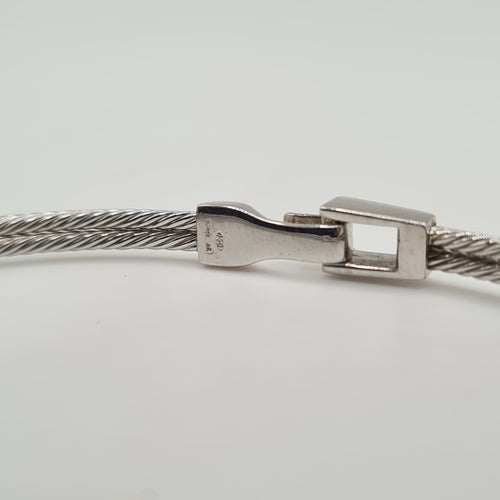 Bracelet or blanc serti d'un diamant