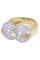 Bague 53 BAGUE BOMBÉE DIAMANTS JAUNES ET BLANCS 58 Facettes 087421