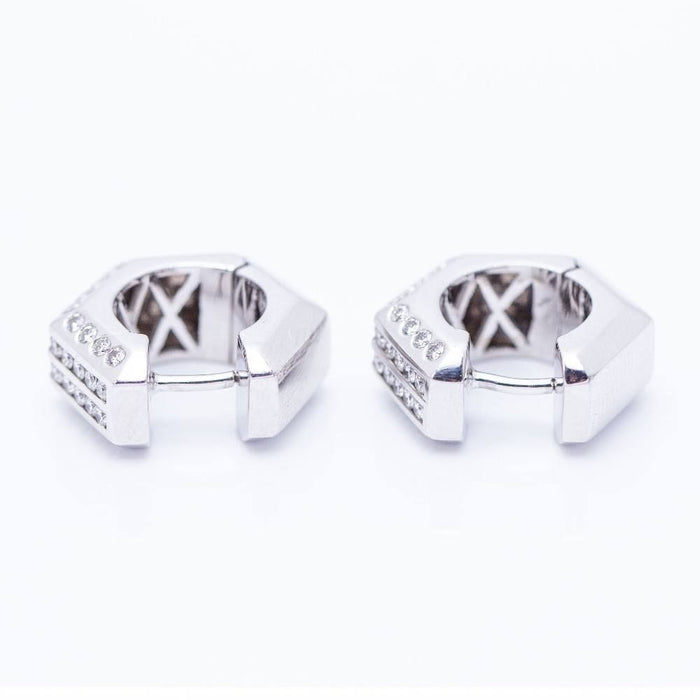 Boucles d'oreilles Boucles d'oreilles HEXAGON en or blanc et diamants 58 Facettes N102942EJ