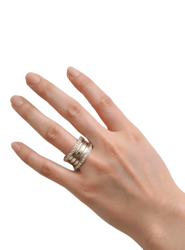 Bague 53 Bvlgari - Bague B.zero1 en or blanc et diamants 58 Facettes