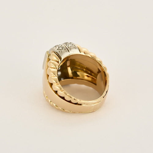 Bague 46 Bague en or jaune, blanc et diamants 58 Facettes CAN1263