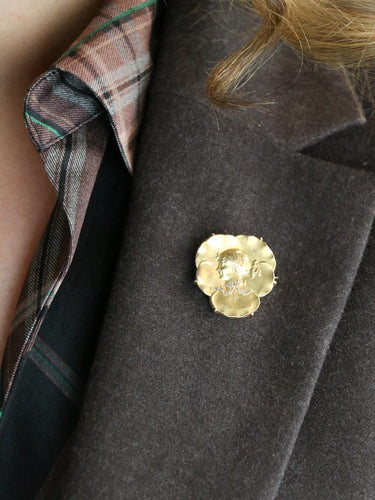 Broche Auguste VAUDET - Broche Art Nouveau femme or jaune diamants 58 Facettes 1136.4