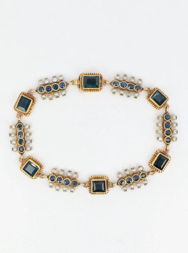 Bracelet Bracelet ancien or jaune saphirs perles fines 58 Facettes 286