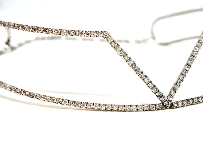 Collier Collier graphique ras-de-cou en or blanc 18 carats et diamants 58 Facettes 578797RV
