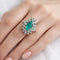 Bague 55 Bague Art Déco en or blanc avec diamants et émeraude taille marquise 58 Facettes 50360