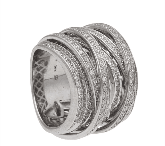 Bague 54 Bague or blanc diamant 58 Facettes 3623