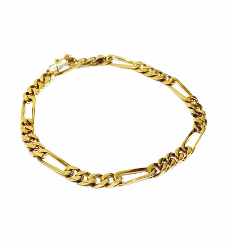 Bracelet Bracelet En Or Rose Mailles Figaro 58 Facettes