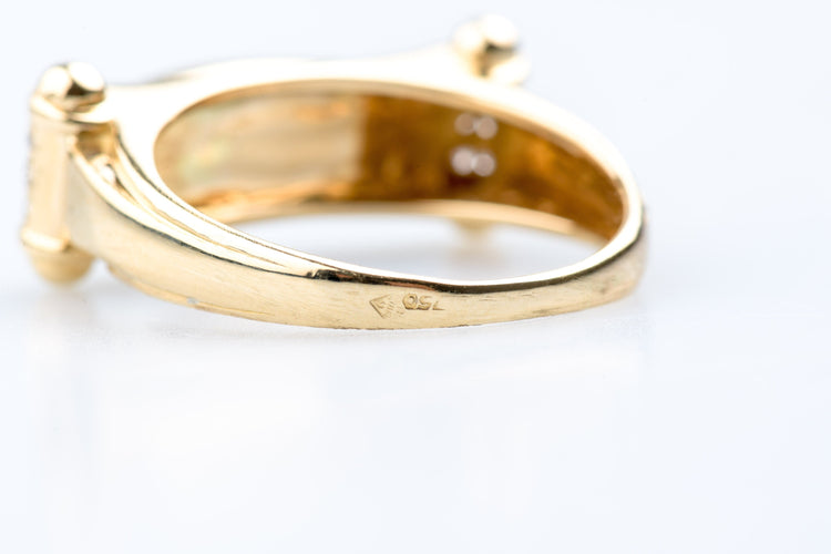 Bague saphirs et diamants en or jaune – 0,75 ct de saphir & 0,12 ct de diamant