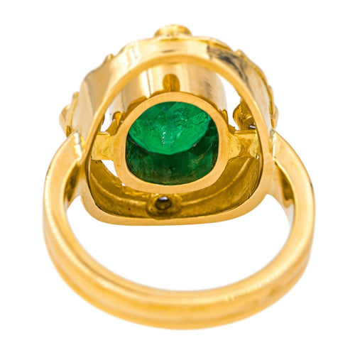 Bague 51 Bague Or jaune Emeraude, Diamant 58 Facettes 4354717CN