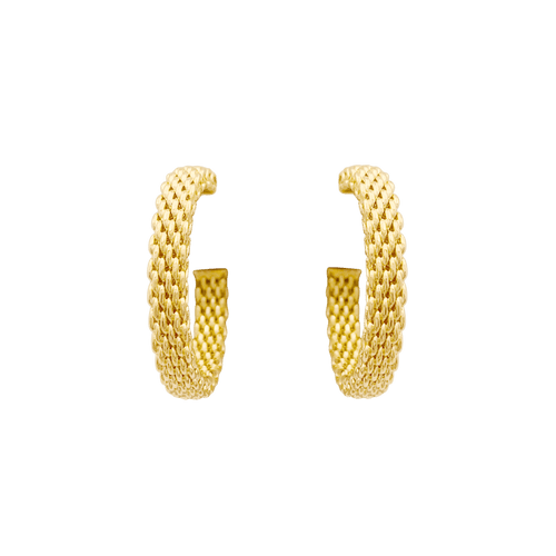 Boucles d'oreilles Créoles Tiffany & Co "Somerset" or jaune. 58 Facettes 34314