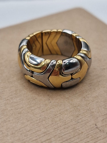 Bvlgari - Bague Alveare en or jaune 18kt et acier 58 Facettes