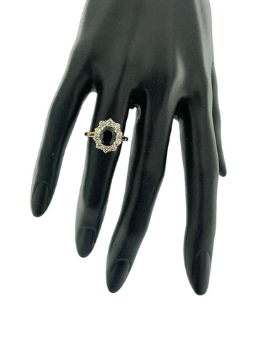 Bague 52 Bague cocktail vintage 1,60 carat saphir et diamants certifiés IGI 58 Facettes