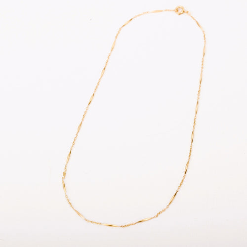 Collier Chaîne vintage mailles alternées 46 cm or jaune 58 Facettes