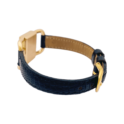 Montre Montre Jaeger-Lecoultre, "Etrier", or rose, cuir noir 58 Facettes 34348