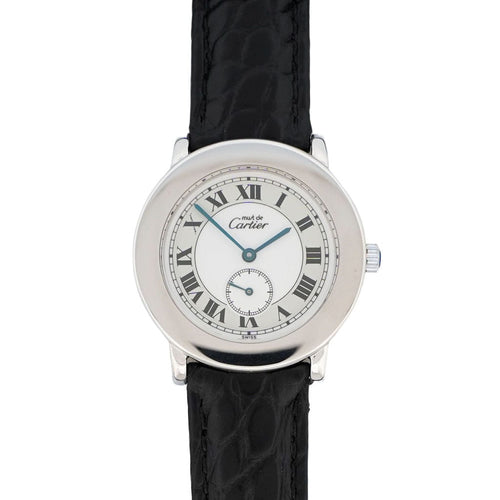 Bracelet Cartier Must Ronde - Cadran argent ivoire - LM 58 Facettes