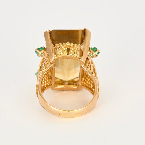 Bague 56.5 BAGUE CITRINE EMERAUDES 58 Facettes 32600168