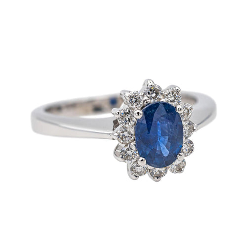 Bague 54 Bague Pompadour Or blanc Saphir, Diamant 58 Facettes 3455900CN