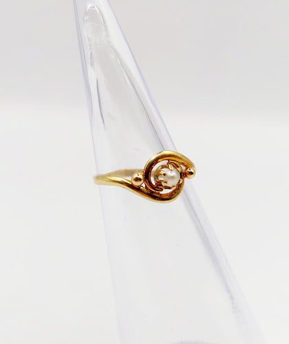 Bague 41 MINI bague antique or perle et monture tourbillon (circa 1900) 58 Facettes A06300