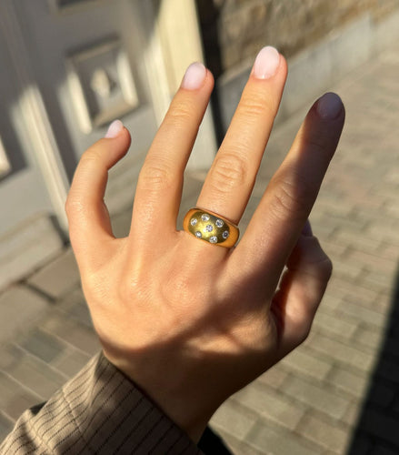 Bague 54 Bague or jaune & diamants 58 Facettes