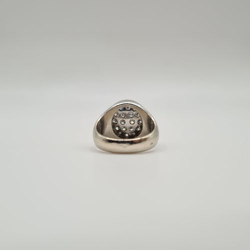 Bague 50.5 Bague or blanc sertie de diamants 58 Facettes