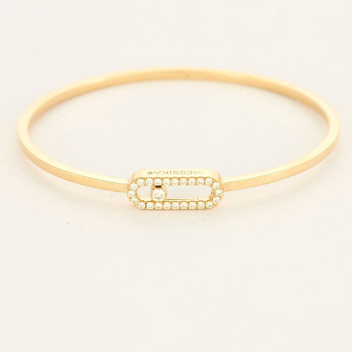 Bracelet Messika - Bracelet Jonc flex pavé Move Uno MM en or jaune et diamants 58 Facettes 58FC27