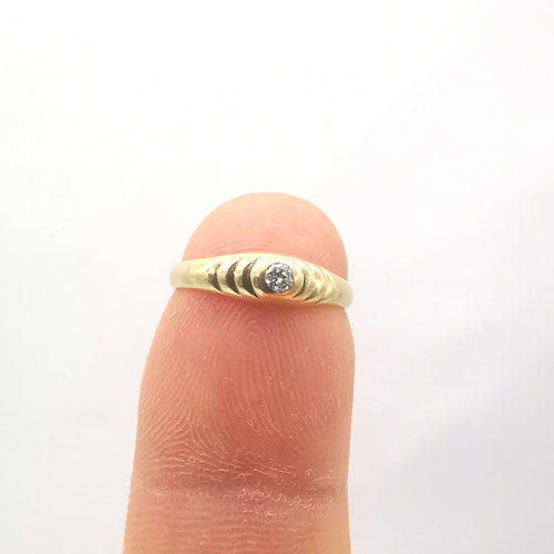 Bague 51 Bague solitaire Or jaune et Diamant 58 Facettes