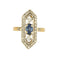 Bague 54.5 Bague en or jaune, or gris, saphir et diamants 58 Facettes ANG0583