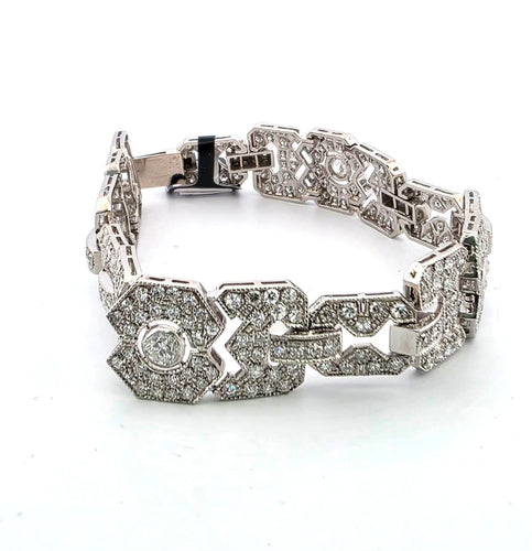 Bracelet Superbe bracelet Art Déco en platine avec diamants 58 Facettes