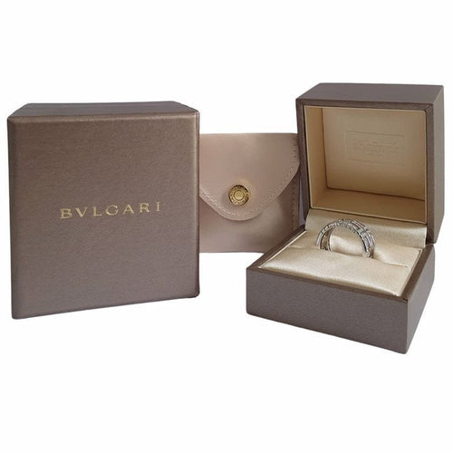Bague 54 BULGARI - Bague Parentesi or blanc et diamants 58 Facettes BUL-RI-PAR-WG-DI