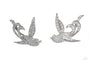 Boucles d'oreilles Boucles d'oreilles vintage Birds of Paradise, vers 1950 – Élégance joyeuse en diamants et platine 58 Facettes 25181-0294