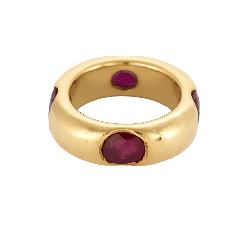Bague 47,5 FRED - Bague jonc en or jaune et rubis 58 Facettes BIA1118X2