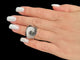 Bague 49 Bague italienne or blanc avec diamants naturels noirs et blancs 58 Facettes